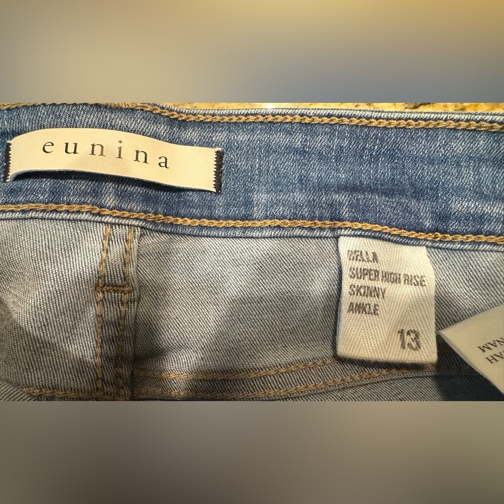 Eunina Bella Womens Super High Rise Skinny Ankle Jeans Size 13 Stretch - Picture 4 of 8